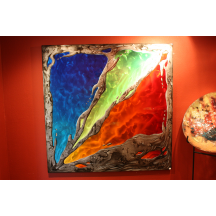 Slice of Life

	by Greg Schadt captures all of Earths wonders: Lava, Fire, Water and Green Life.  Slice of Life is a mixed medium of paint on a steel canvas.  Limited Edition 4 piece collection.  List price $5000.00